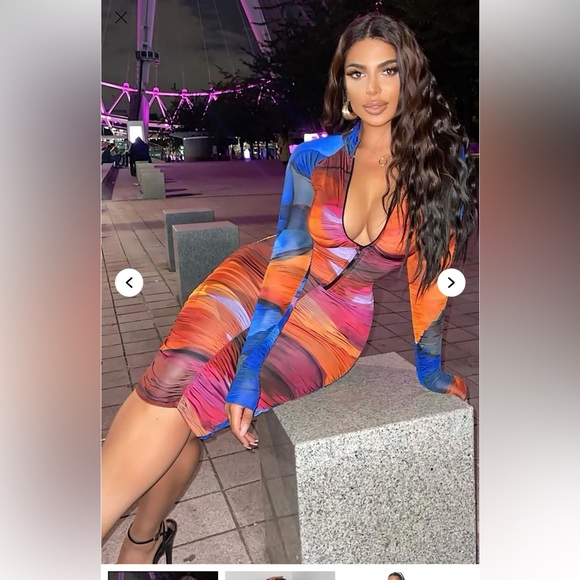 Fashion Nova Multicolor Long Sleeve Dress - Picture 1 of 2